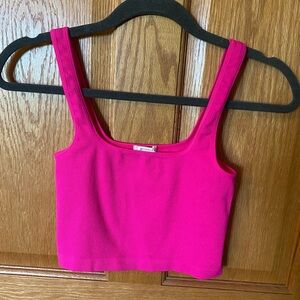 Bozzolo Pink Fitted Crop Tank Top